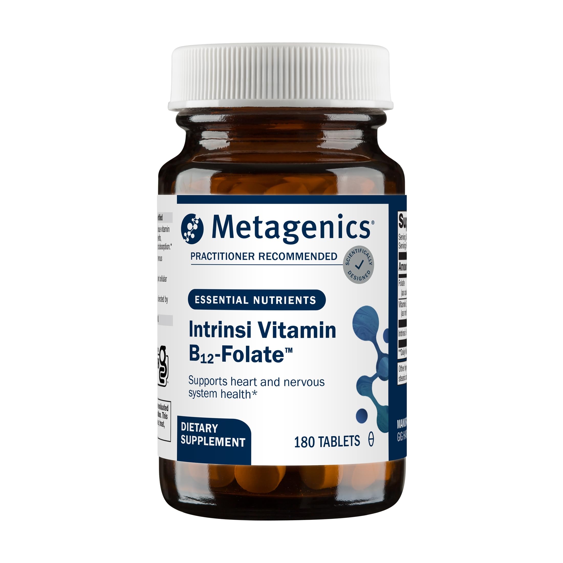 Metagenics Suplemento de Vitamina B12 e Folato com Metilcobalamina, L-5-MTHF e Fator Intrínseco, 180 comprimidos
