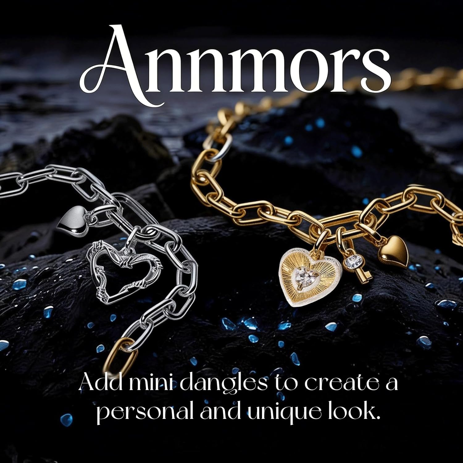 Annmors 925 Sterling Silver Intertwined Link Bracelet Plain Chain Compatible with Women's Bangle Charm & Pendants - Image 3