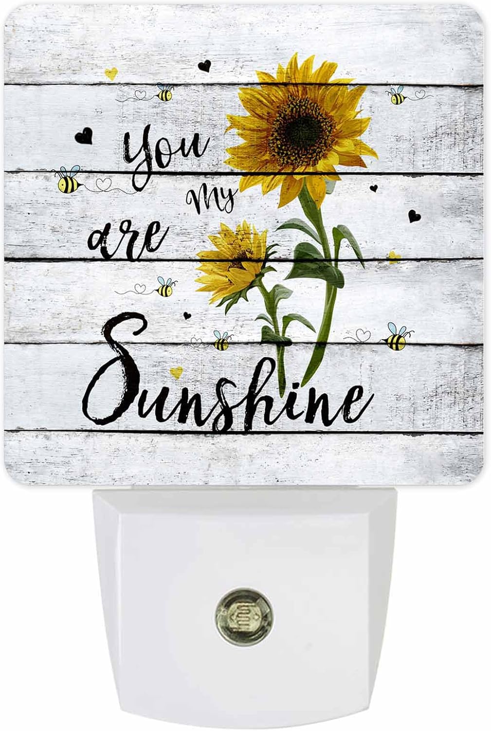 Sunflower Plug-in LED Night Light,Smart Auto Dusk to Dawn Sensor Nightlights Plug into Wall,Decor You Are My Sunshine Energy Efficient Nightlights for kids Bedroom,Bathroom,Kitchen,Stairs,Hallway