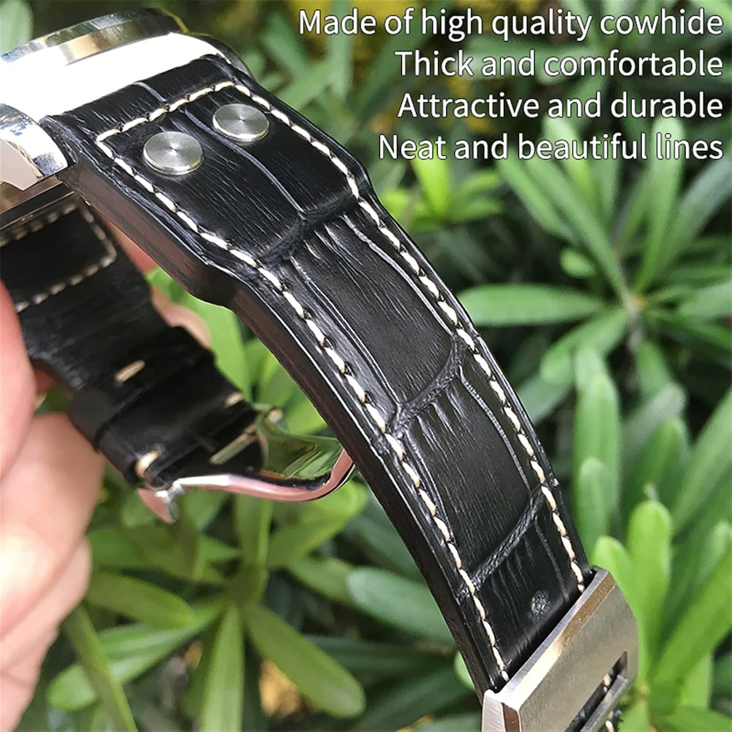 BWAD 20mm 21mm 22mm Calf WatchBand Suitable for IWC Mark LE PETIT PRINCE Big Spitfire Timezone Watch Accessories black image 3