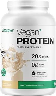 Vitasave Vegan Protein Powder - 20g Plant Based Protein Powder | Pea Protein Powder 750g Tub, Soy Free, Gluten Free, Dairy Free and Sugar Free