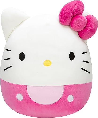 Squishmallows JWHK-12KP Hello Kitty, Sanrio - Vestido rosa de 12 pulgadas Add Squad, animal de peluche ultrasuave de tamaño mediano, peluche oficial