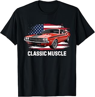 Vintage Classic Muscle American Car Retro USA Flag Patriotic T-Shirt