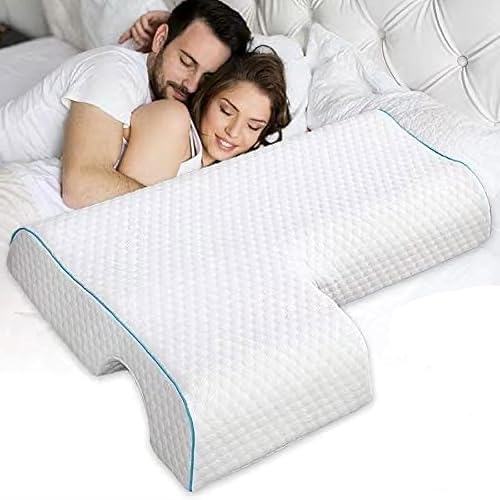 Miniatura 9 de Almohada de abrazo, almohada arqueada para parejas con rebote lento y espuma viscoelástica transpirable, almohadas de espuma viscoelástica, almohada