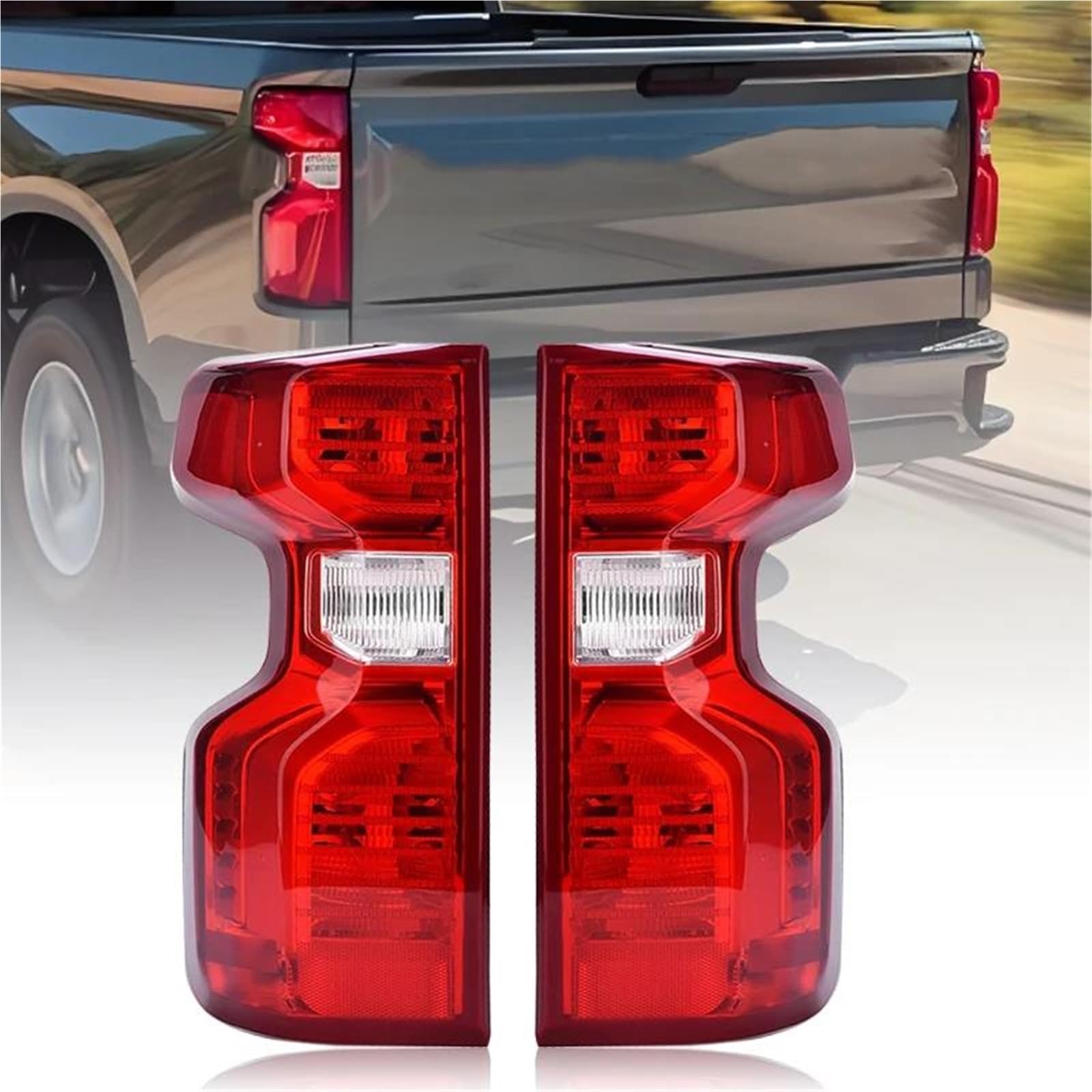 Pilotos Traseros Luz De Freno Trasera Para Chevy Para Silverado 1500 2500HD 3500HD (2019-2023) Marcha Atrás GM2800308 GM2801308(Izquierda)