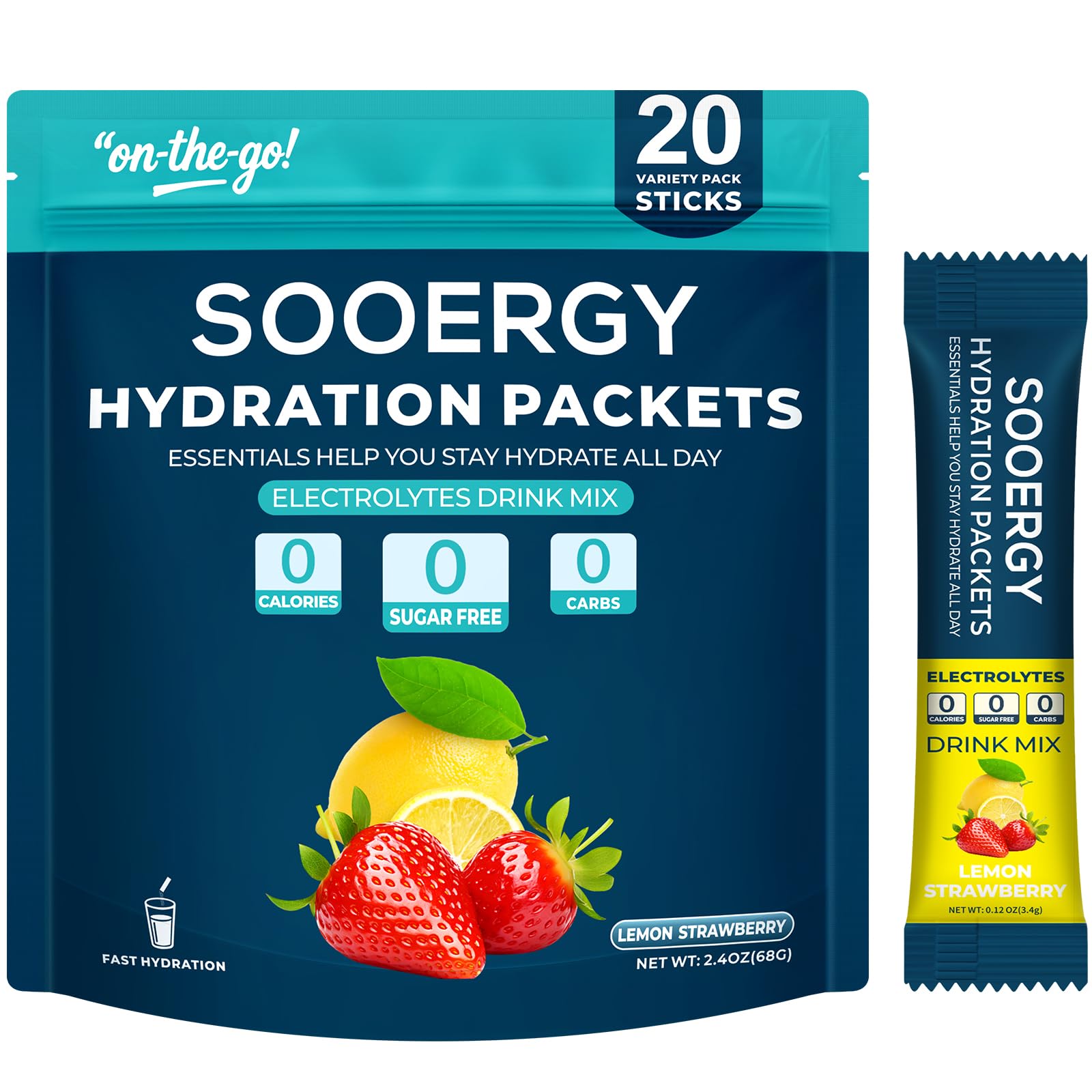 Electrolytes Powder Packets Sugar Free Hydration Packets, 7 Flavors Liquid Daily IV Electrolyte Drink Mixes for Rehydration with Electrolytes, Vitamins, 0 Calorie, 20 Sticks — Amazon image 13