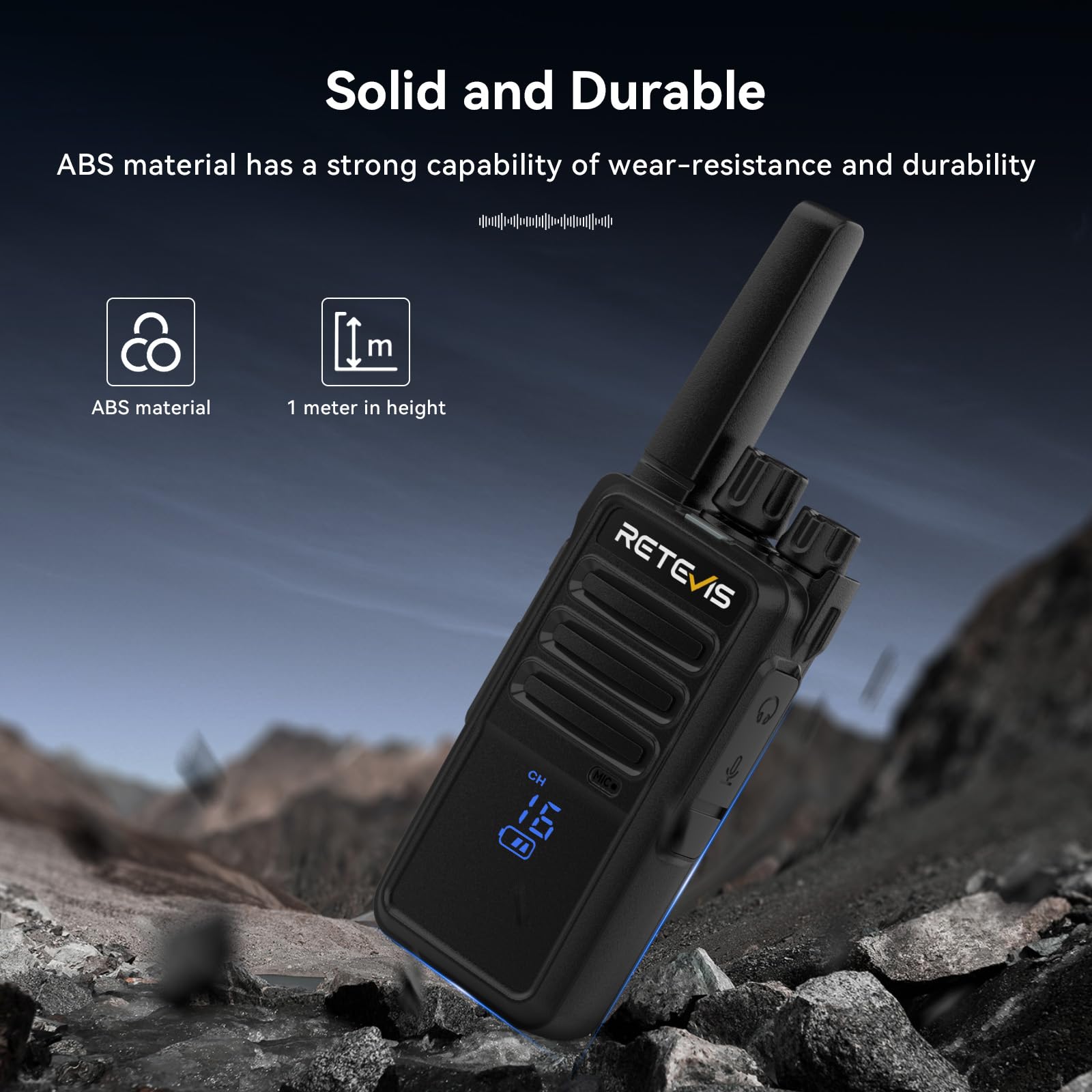 Retevis RT668H Walkie Talkies, Two Way Radio with Screen, Rechargeable Type-C Walkie Talkies for Adults Key Lock, VOX - Image 3