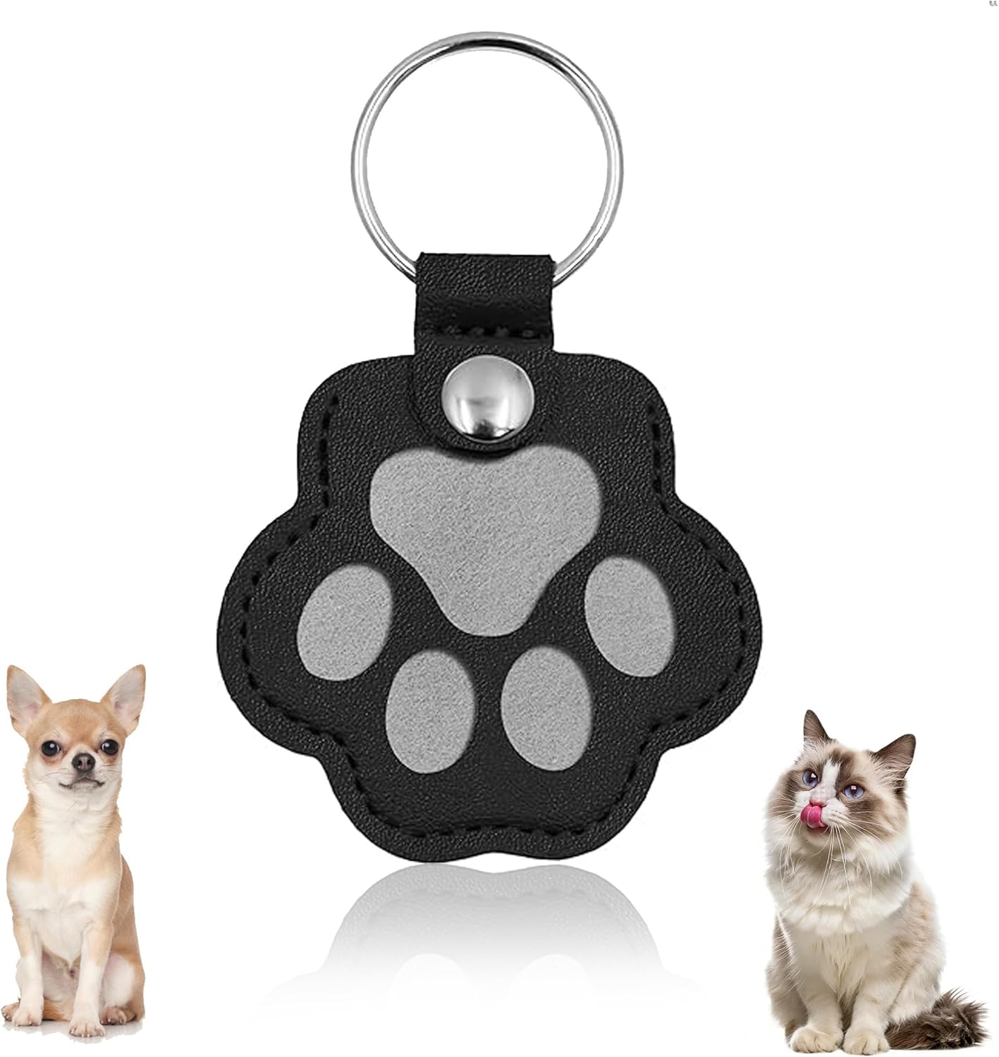 Dog Fur Storage Keychain, Dog Hair keychainPet Paw Shaped Leather KeychainPet Hair Keepsake Keyring, Pet Memorial Gifts