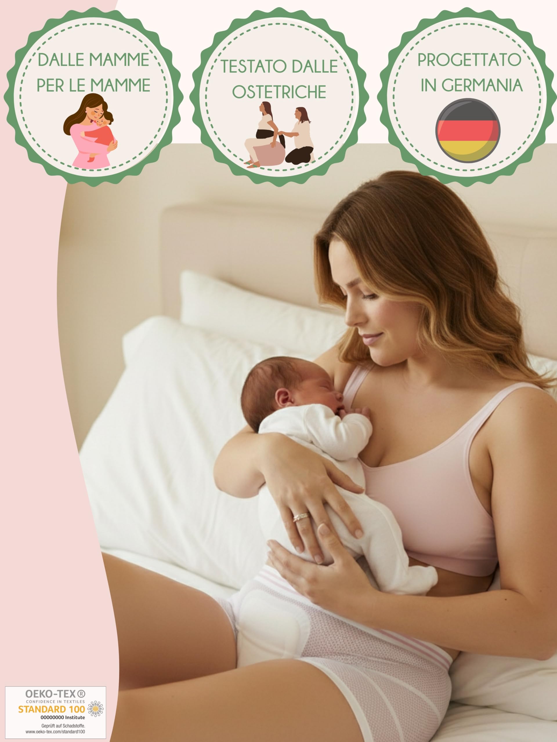 Herzmutter Intimo Post-Parto - Confezione da 7 - OekoTex - Slip Premaman - Intimo monouso per Donna 9500