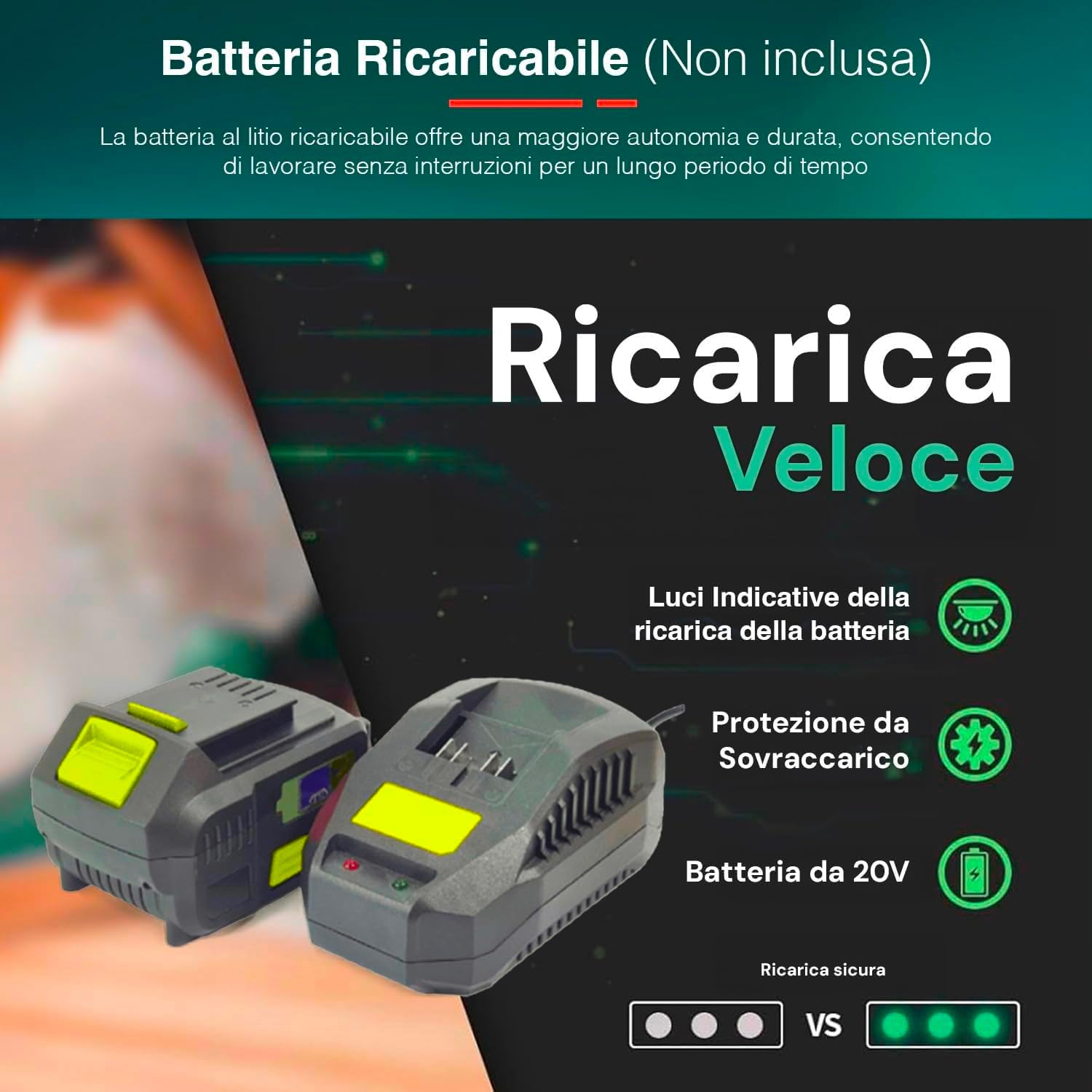 Avilia Cortasetos a batería 20 V – Hoja de Doble acción, Corte preciso, para arbustos y arbustos, Freno electrónico, Encendido Seguro, 107 x 18 x 20 cm, batería no incluida
