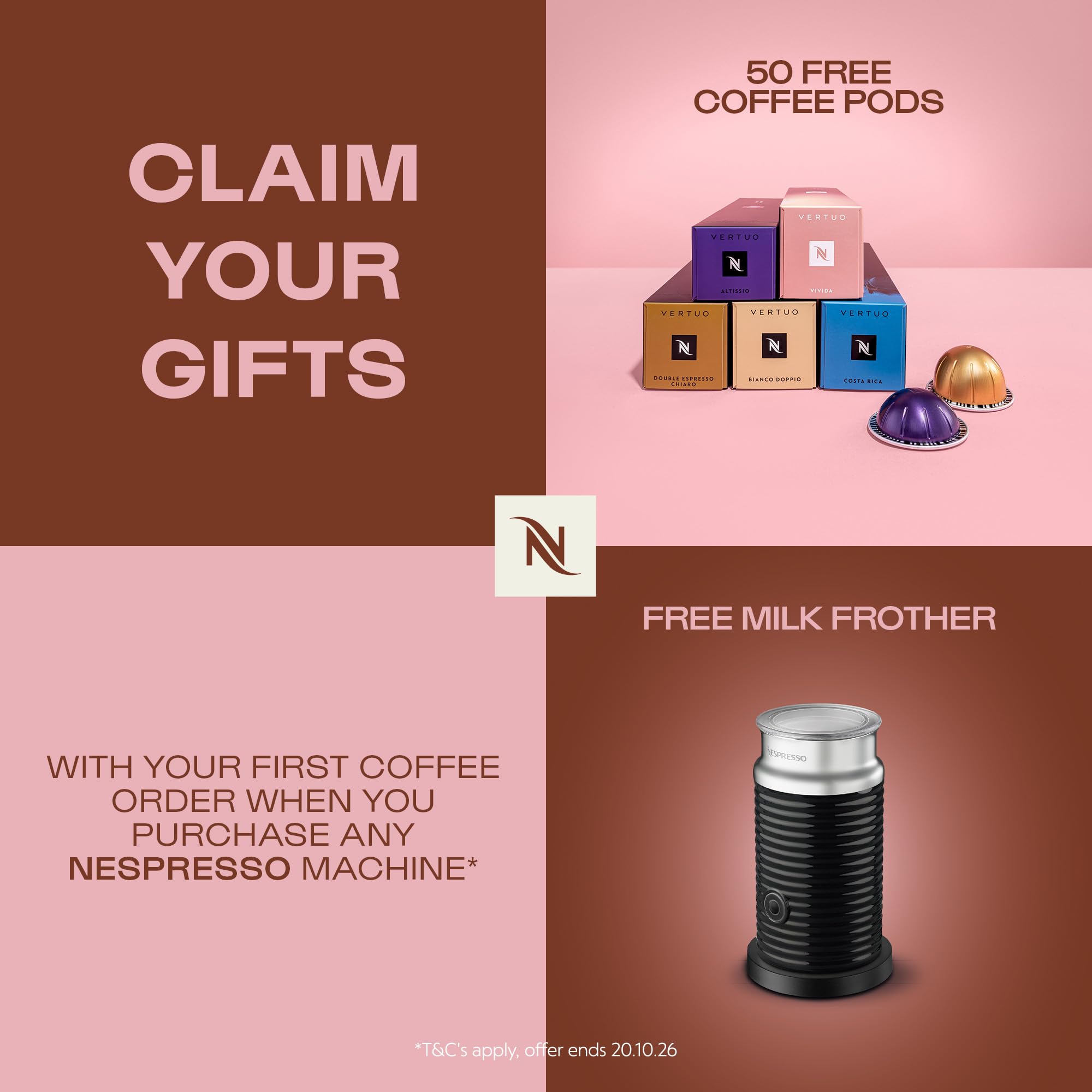 Nespresso Krups Vertuo Pop macchina per capsule di caffè bianco cocco, XN920140
