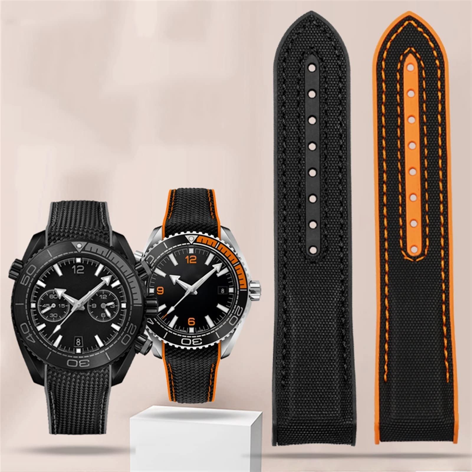 Bracelet De Montre En Caoutchouc Nylon Tissu 20mm 22mm Pour Omega Seamaster 300 Bracelets De Montre Océan Outils De Boucle Bracelet En Silicone