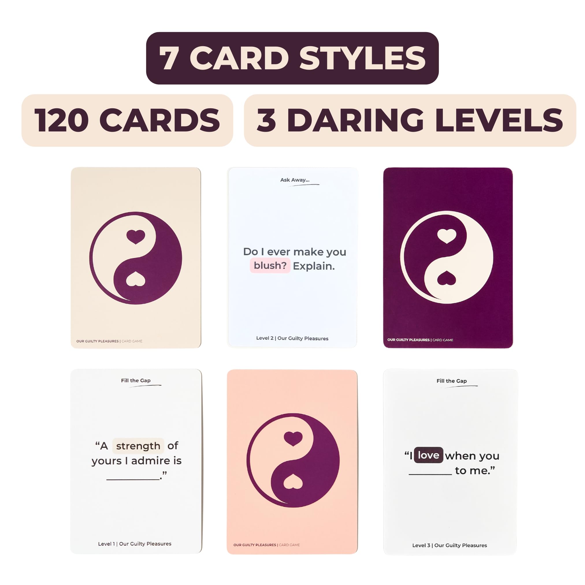 Our Guilty Pleasures Couples Game - The Best Conversation Cards For Couples - Perfect For Date Night - 120 Cards - 3 Exciting Levels - Image 3