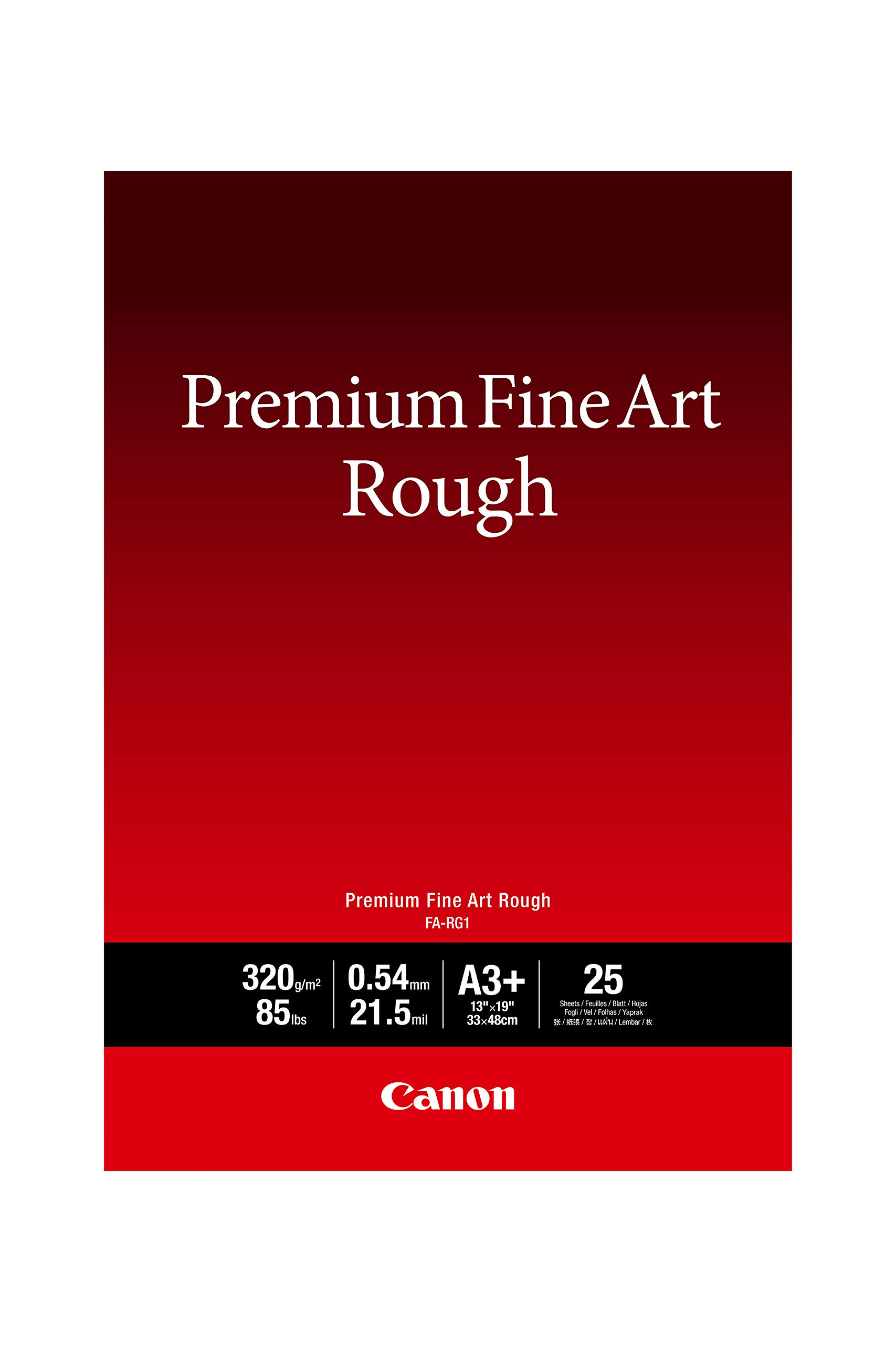 Canon FA-SM1 Premium Fine Art Rough Fotopapier - DIN A3+, 25 Blatt (320 g/qm) für Tintenstrahldrucker, 4562C004, Schwarz