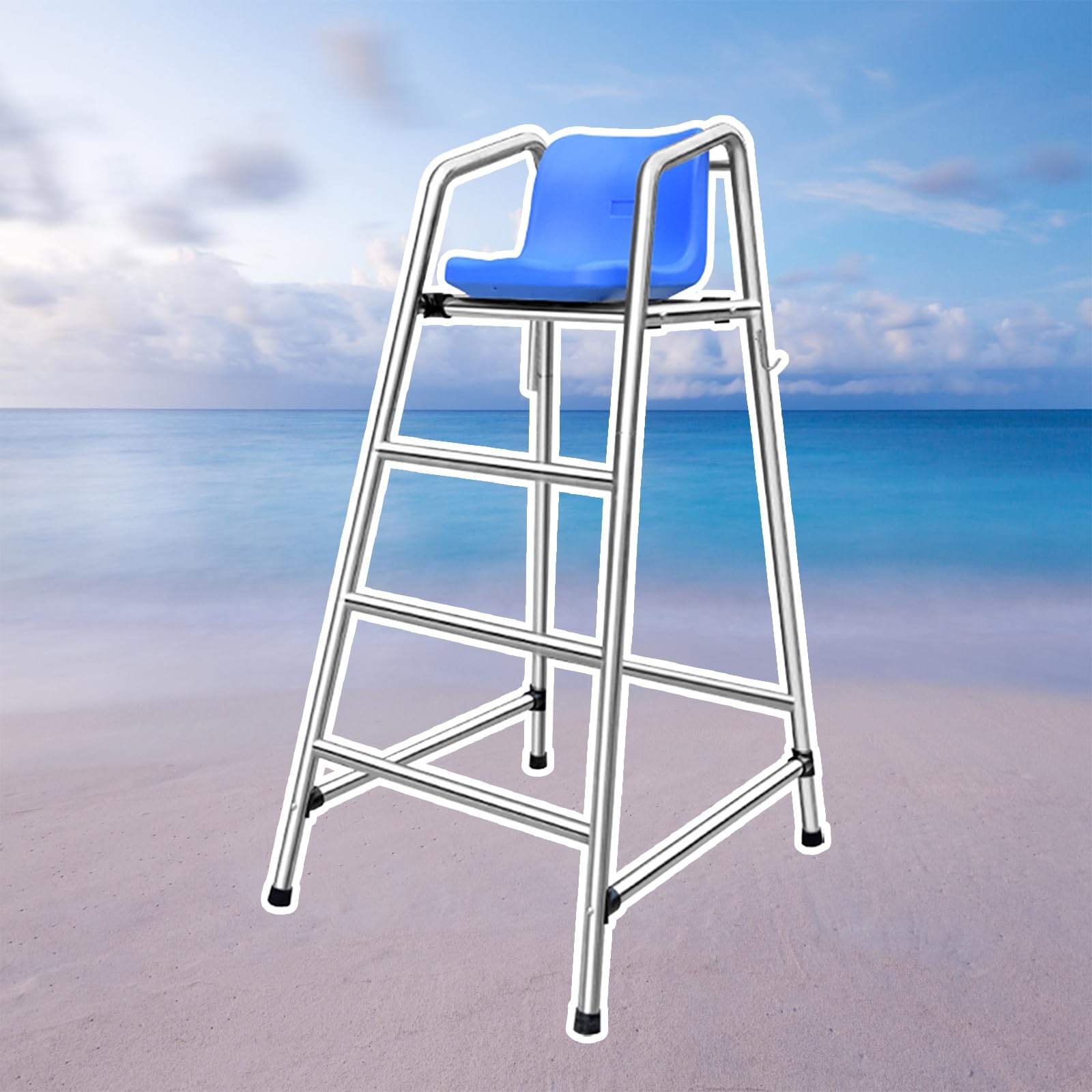Genérico Escaleras para Piscinas Silla de Salvavidas Acero Inoxidable Observación de socorristas Playa Piscinas Cancha de Tenis Árbitro Socorristas Altos, Sillas de socorrista Altas Sillas de cubiert