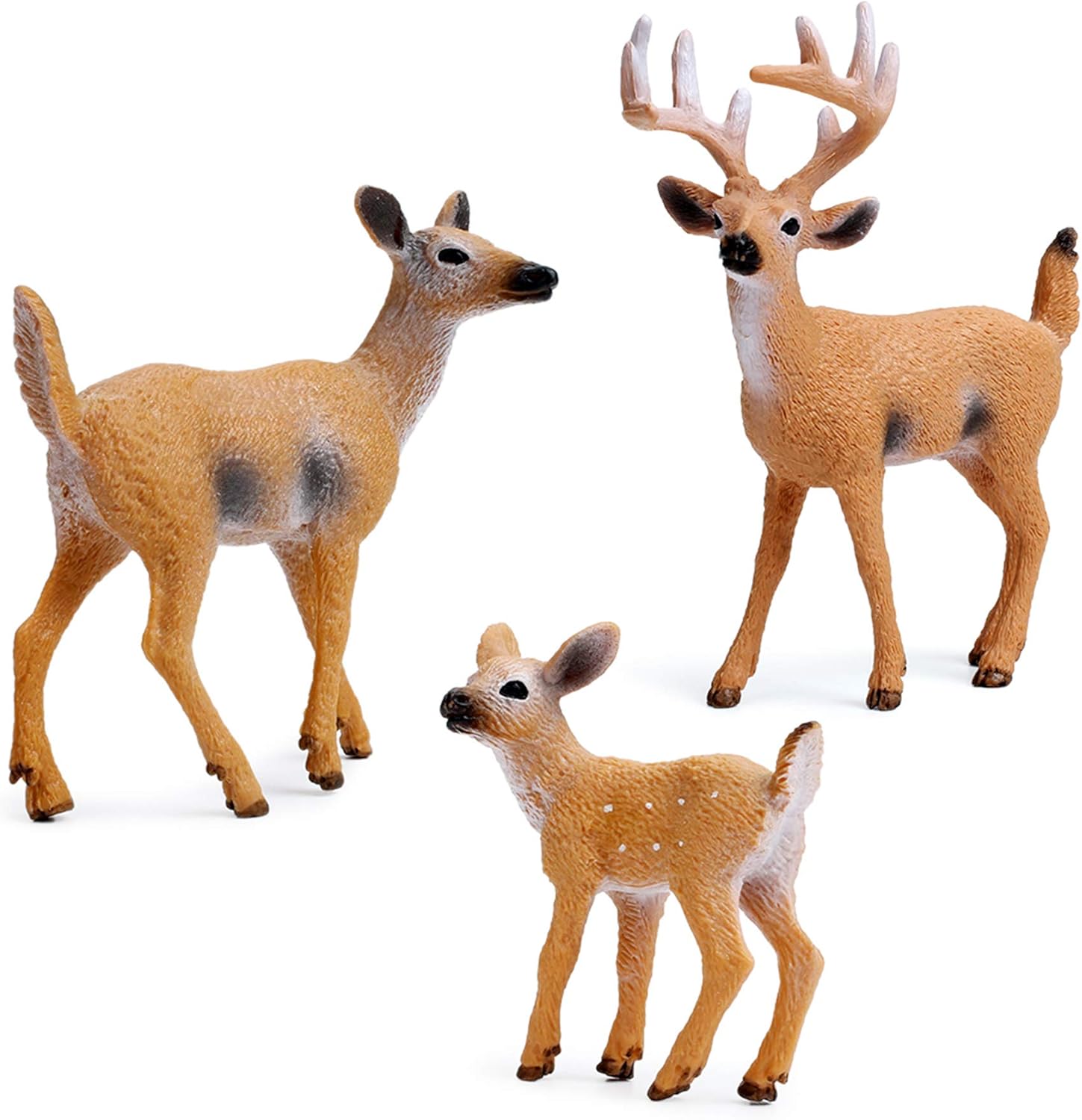 RESTCLOUD Deer Figurines Cake Toppers, Deer Toys Figure, Small Woodland Animals Set