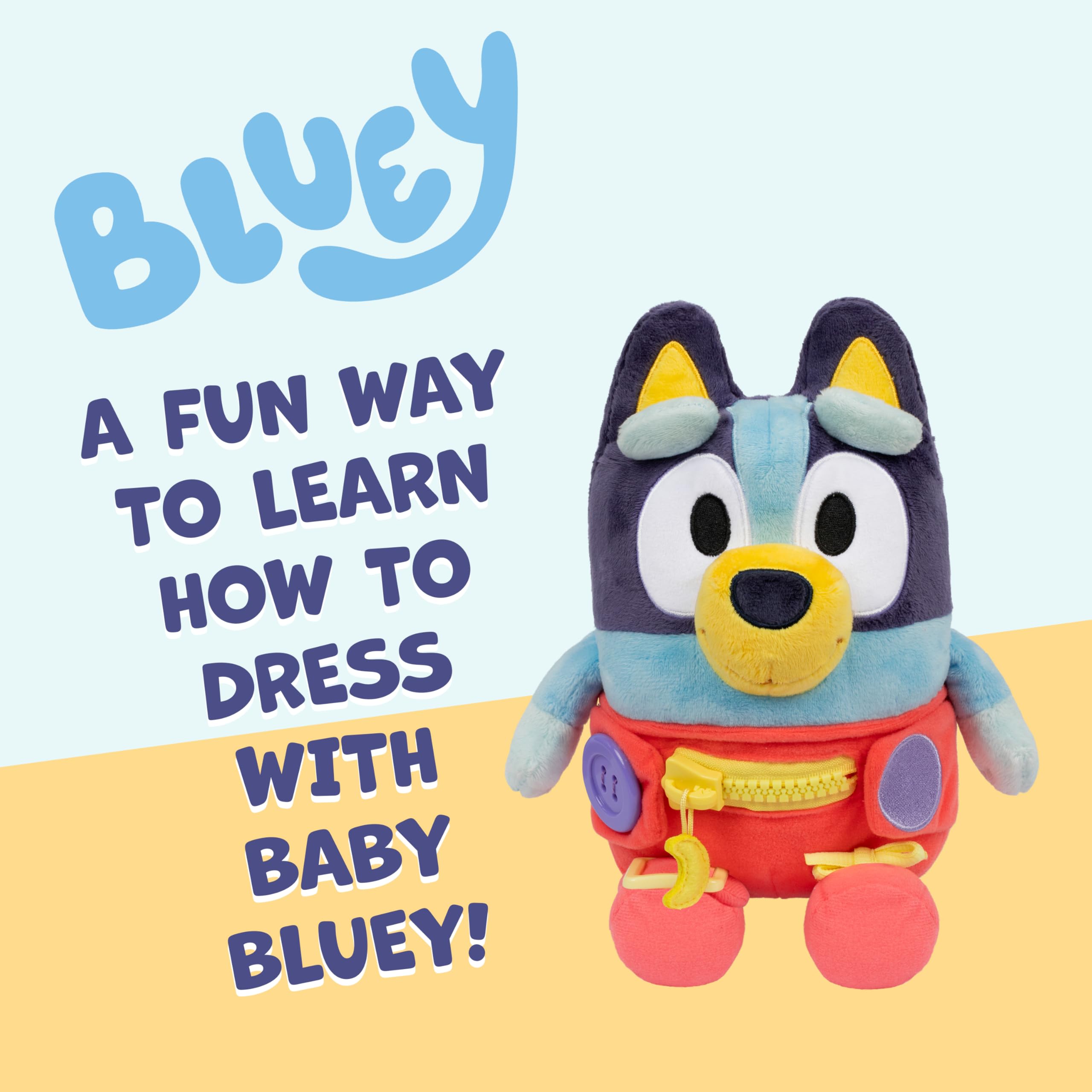 Bluey Dress & Play Baby, Practice Fine Motor Skills By Dressing Baby, Super Soft 25.4 CM Plush With Buttons, Zip, Buckle and Shoelaces - Image 2