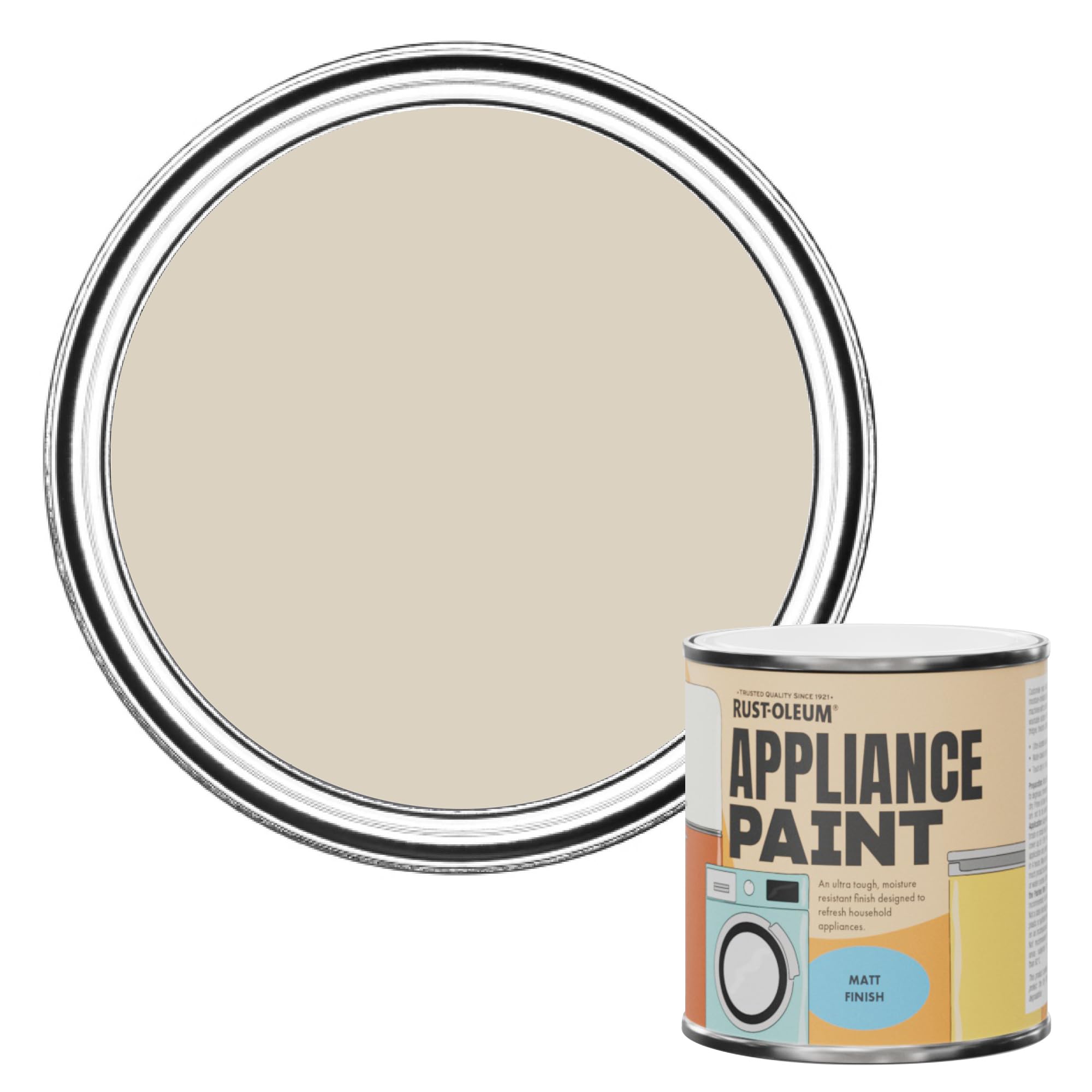 Rust-Oleum Appliance Paint in Matt Finish - Hessian 250ml - Washing Machines, Tumble Dryers, Fridges, Freezers, Dishwashers