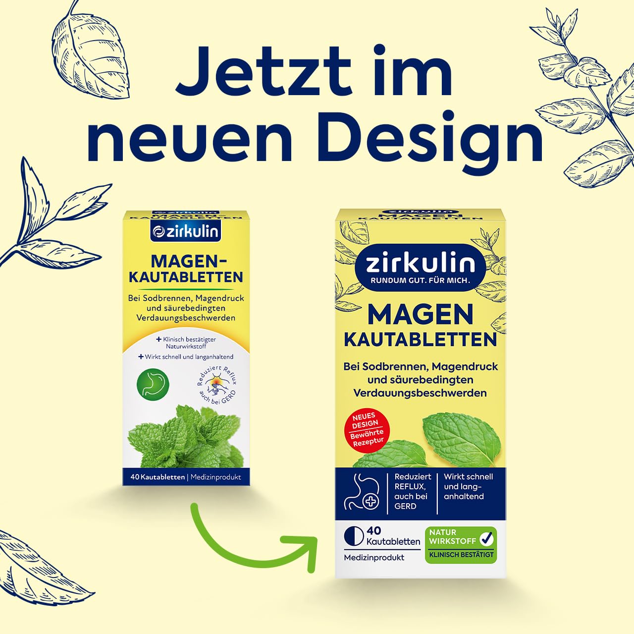 Zirkulin Magen Kautabletten 240 Stück - Pfefferminzgeschmack – Schnelle Linderung bei Sodbrennen und Magendruck – Hilfe gegen Verdauungsbeschwerden – für gezielte Magenunterstützung