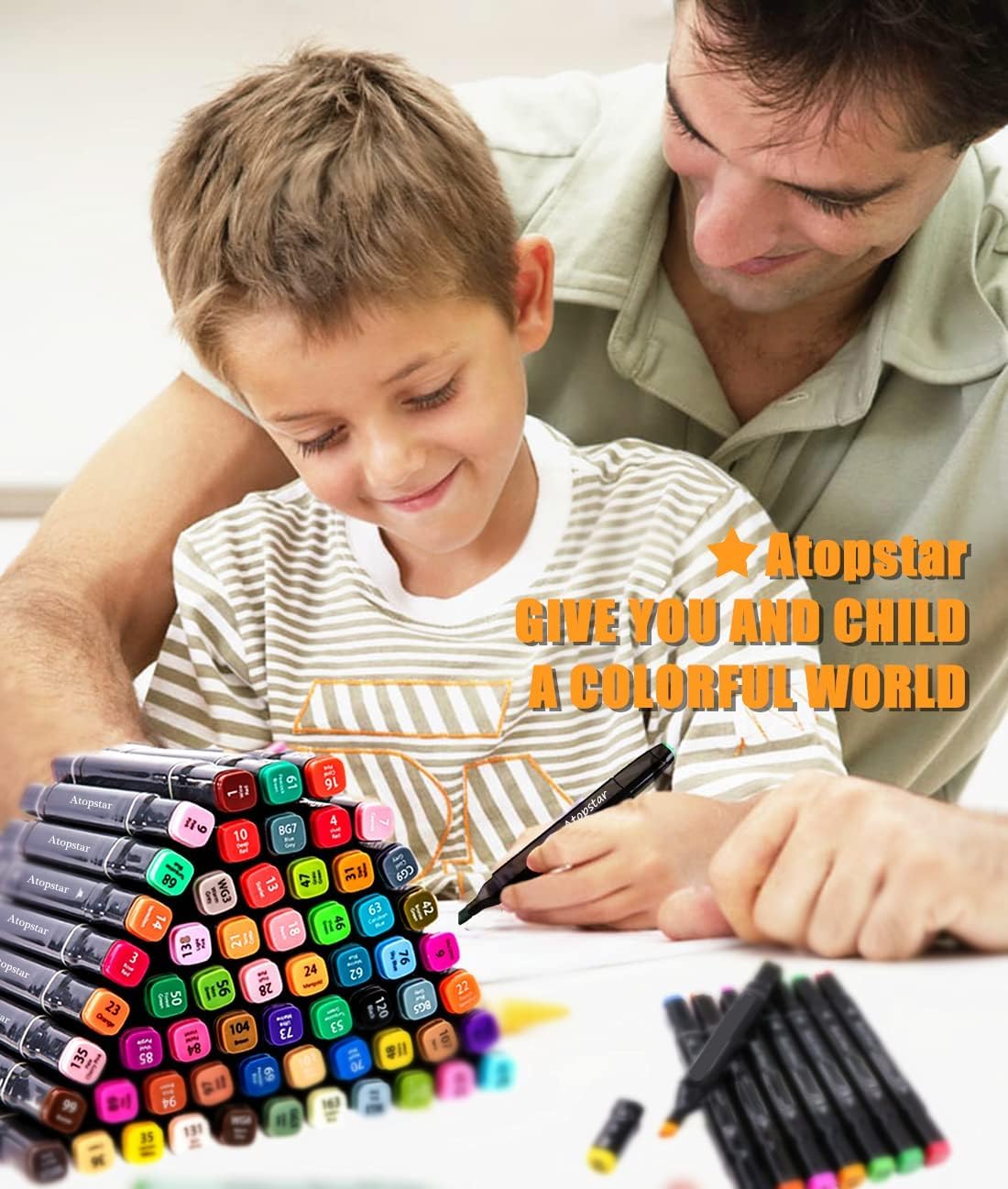 ATOPSTAR 168 Farben Alkohol-Marker Künstler Zeichnung Kunst Marker für Kinder Dual Tip Marker für Erwachsene Malerei Zubehör für Kinder Jungen Mädchen Studenten Erwachsene Freundschaft Geschenke