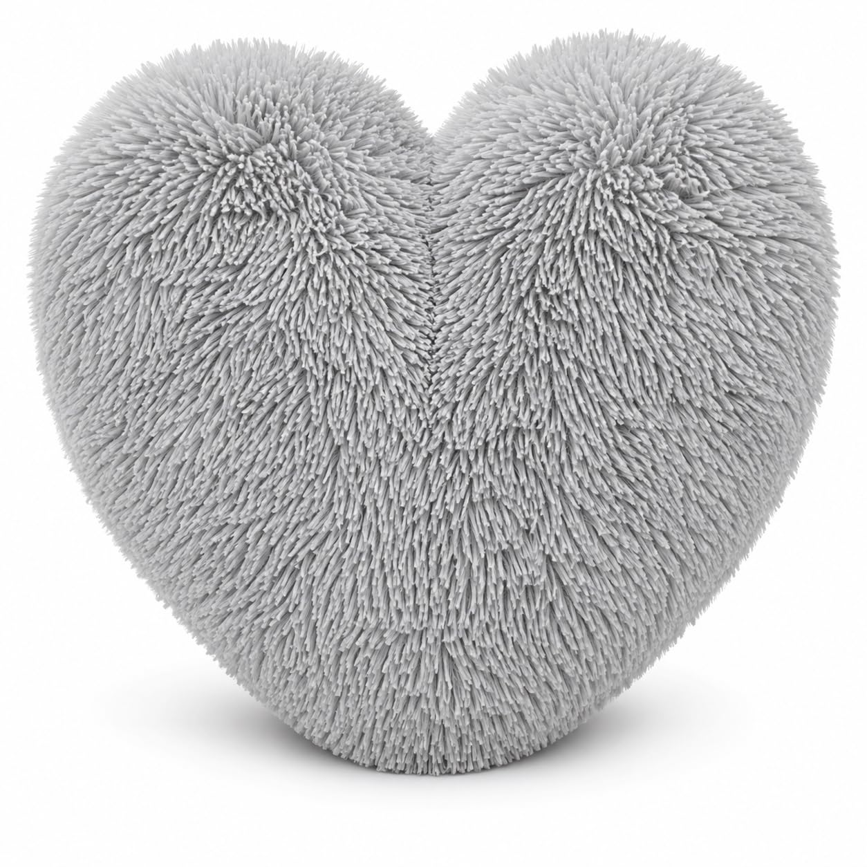 Nightzone Silver Teddy Cuddles Heart Shape 3D Fleece Filled Cushion Soft Comfortable Warm & Cozy Home Decor Size 38Cm 100% Polyester Teddy Heart (Silver)