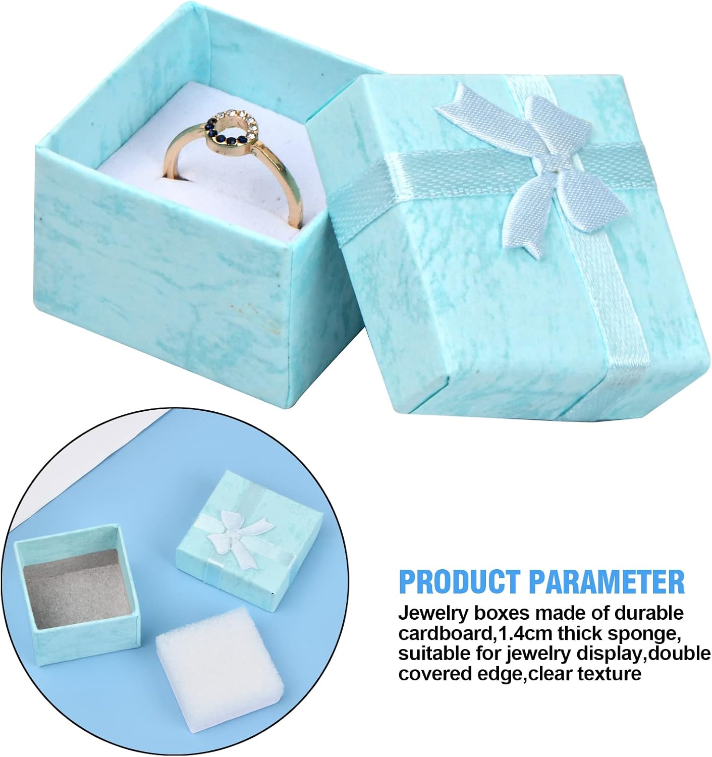 Catime 24 Pcs Jewelry Gifts Boxes, Paper Ringbox, Small Gift Boxes with Bow-Knot - Image 3