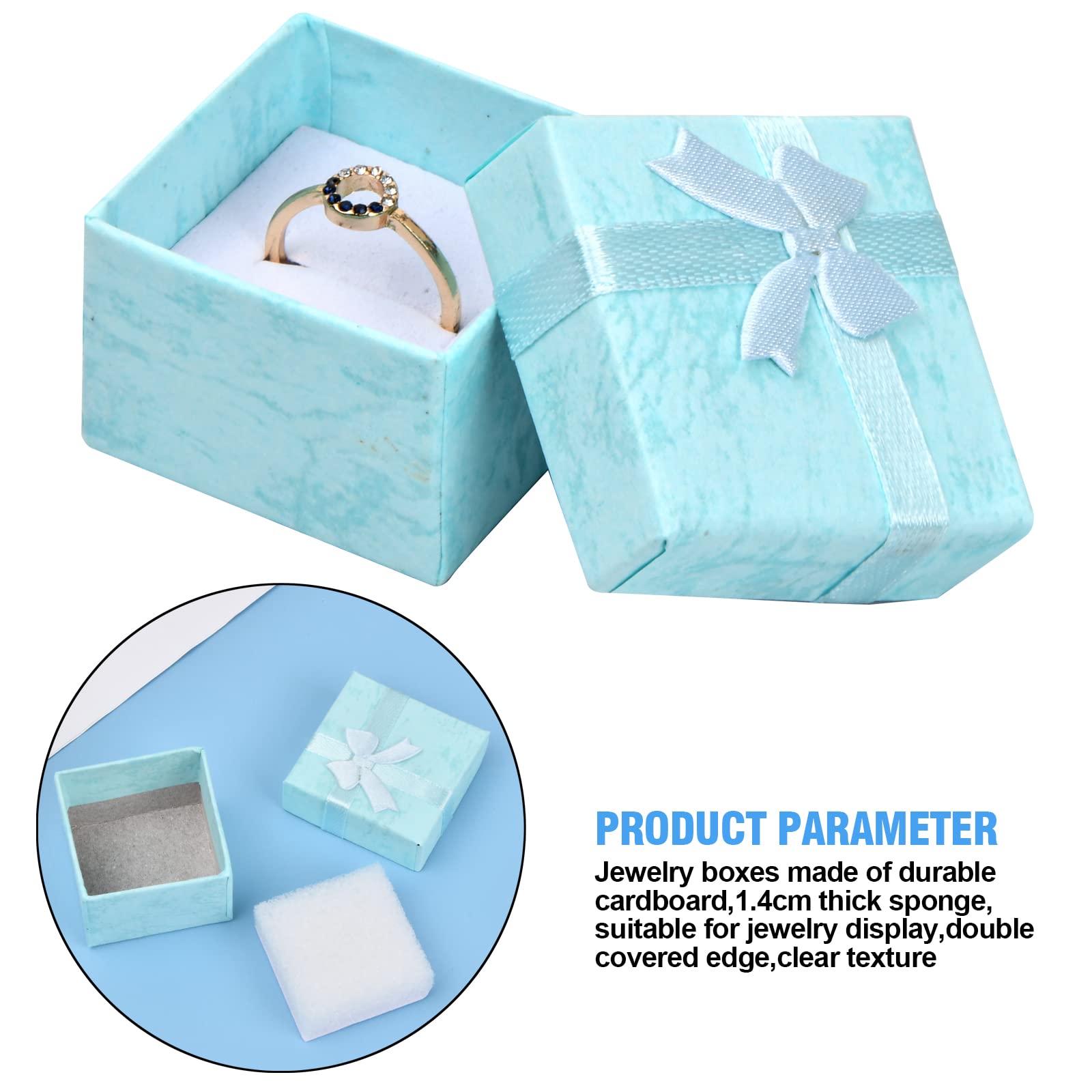 Mini Cajas De Regalo Batiyeer Juego De Cajas De Regalo De Joyería, Cajas De Cartón De Regalo Pequeñas Vacías Para Embalaje De Joyas Con Lazo De Cinta Para Aniversarios, Bodas, Cumpleaños, 8