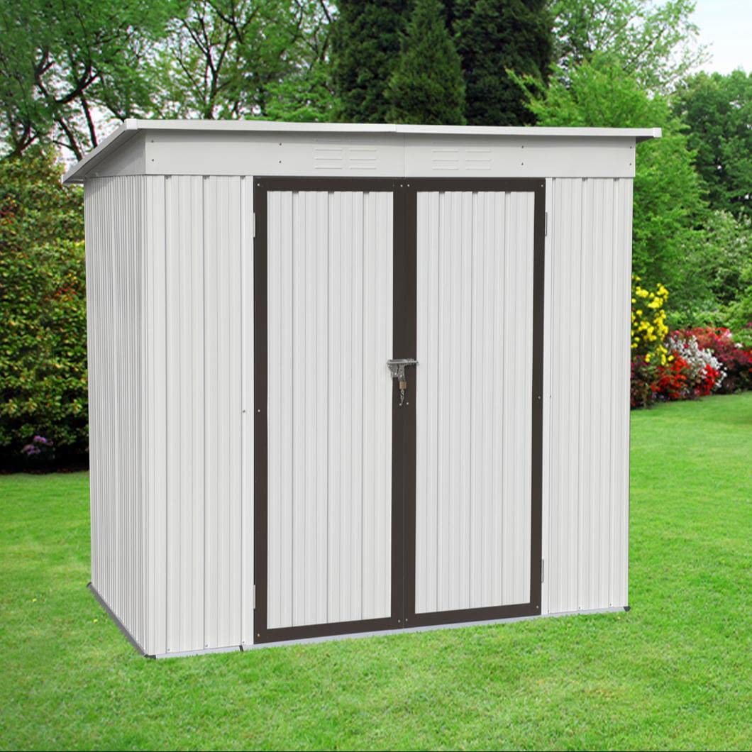 Buy 6x4 FT Outdoor Storage Bike Shed,Lockable Double Doors Metal Shed