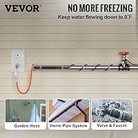 Vista 2 de VEVOR Cable de calefacción de tubería autorregulable, cinta térmica de 120 pies de 5 W/ft para protección contra congelación de tuberías, protege