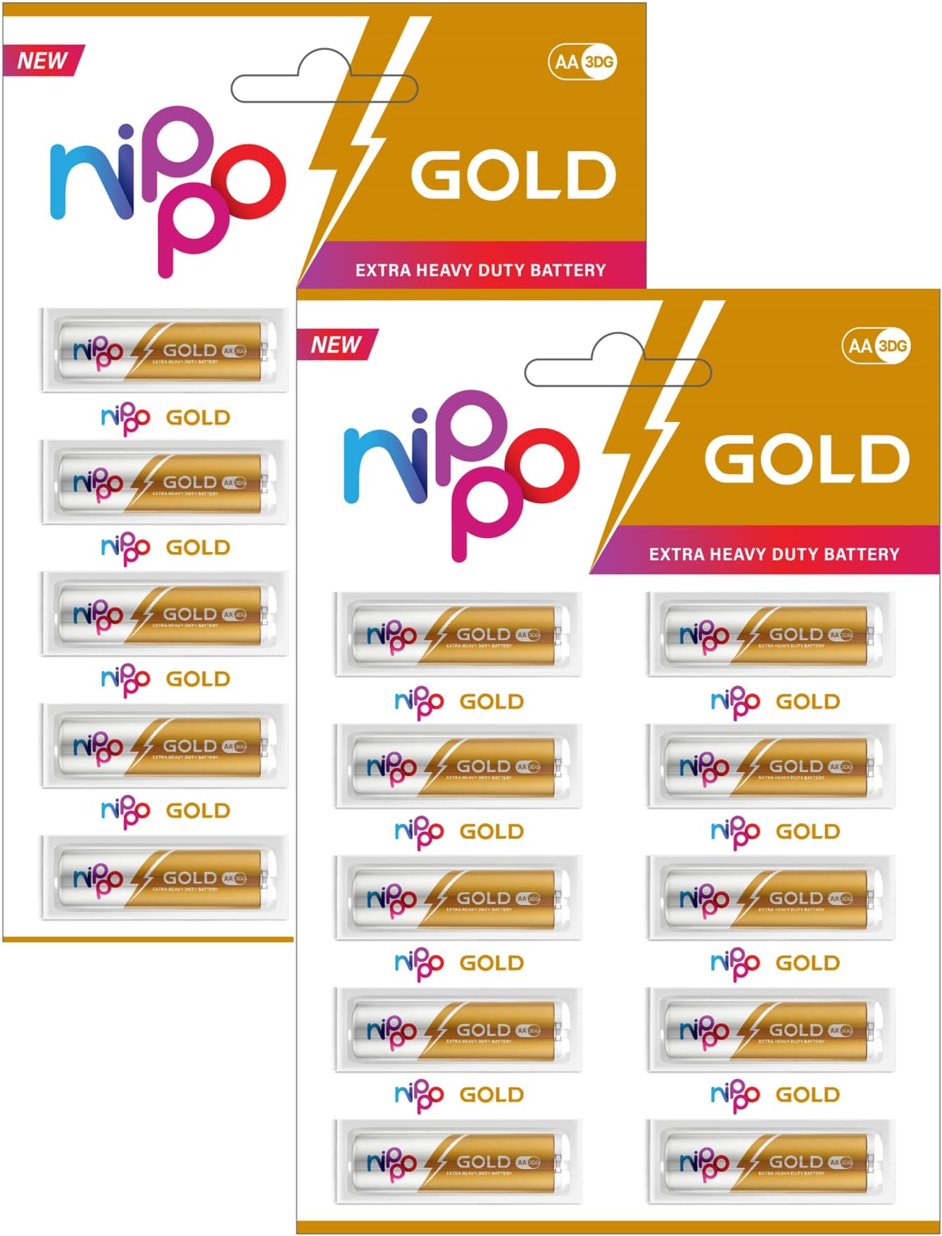 Gold |Carbon Zinc| AA Batteries|Pack of 20