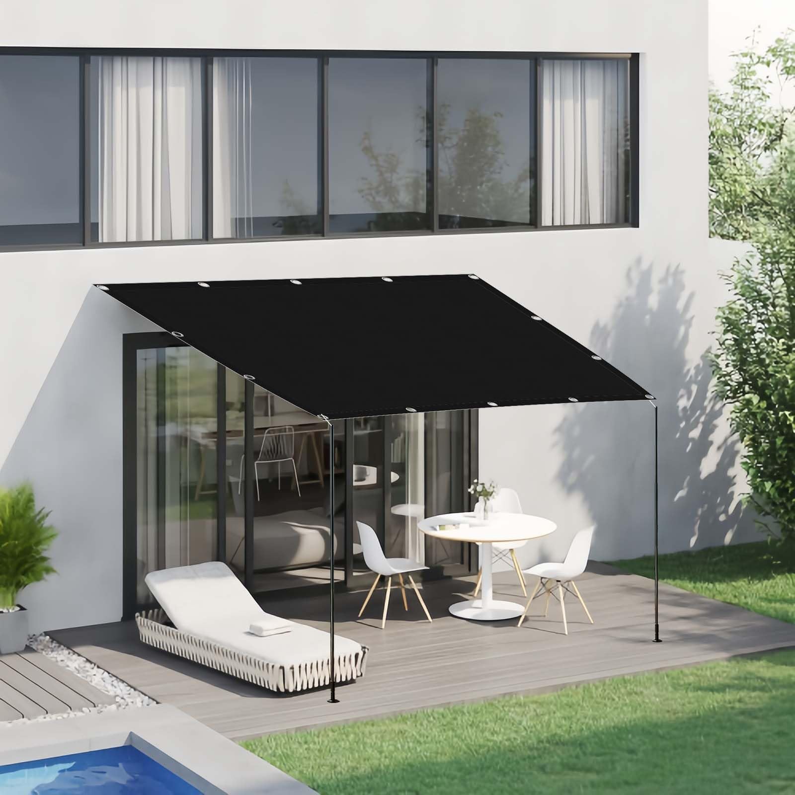 Toile ombrage 150x900 anti-déchirure pour protéger un grand jardin du soleil et de la chaleur d'été