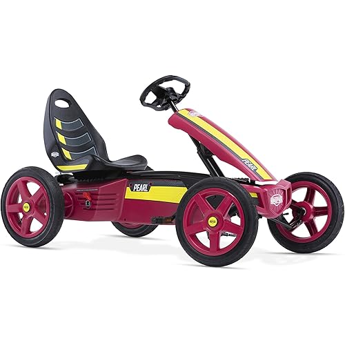 BERG Pedal Kart Rally Pearl | Children's Vehicle, Pedal Kart with Adjustable seat, with Freewheel, Children's Toys Suitable for Children Aged 4-12 Years