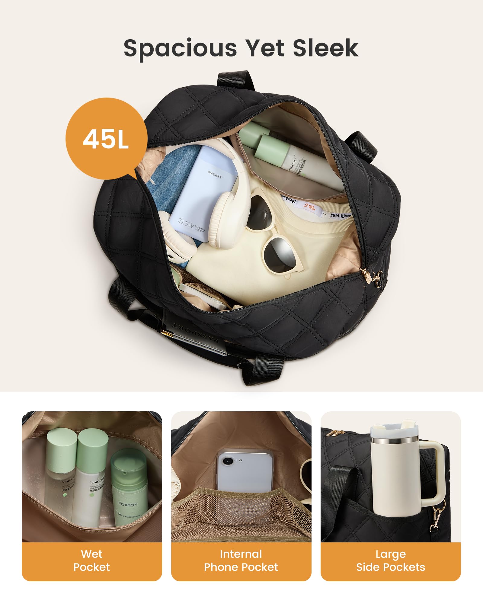 LOVEVOOK Reisetasche Sporttasche Damen Groß Travel Duffle Bag Weekender