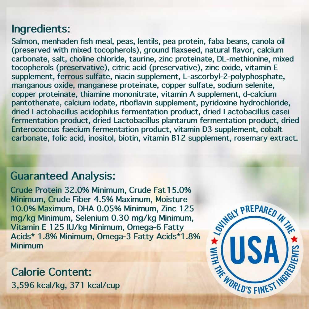 Chicken Soup for the Soul All Natural Premium Grain-Free All Life Stage Dry Cat Food, Real Meat First Ingredient, No By-Products, Supports Immune & GI Health, Salmon & Legumes, 12lb