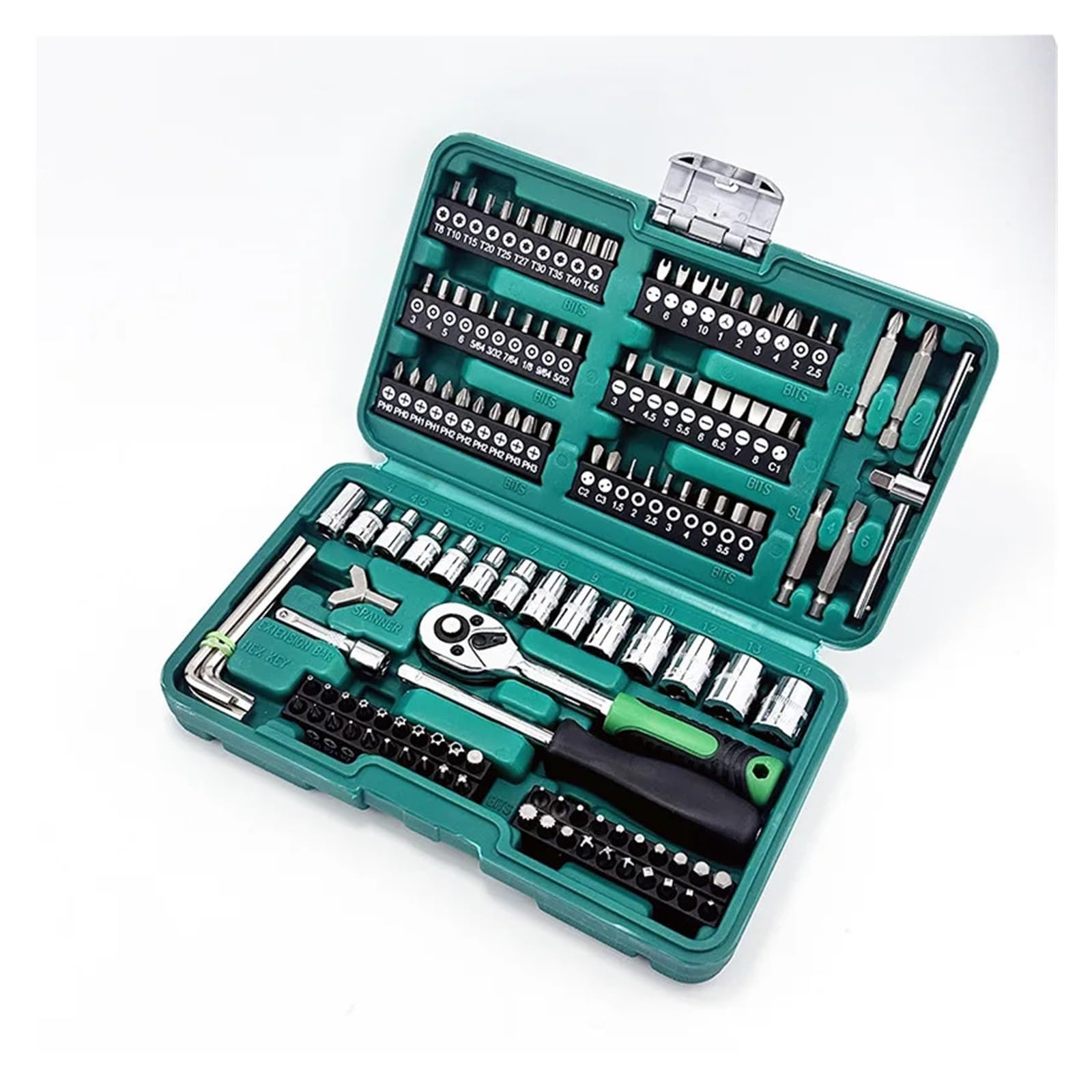 Mallette à outils manuelle compacte de 130 pièces avec tournevis, pinces et clés pour bricolage