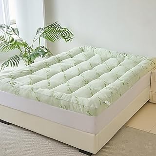Luxury Home Hotel Queen Mattress Topper，Microfiber Ultra Soft with Full Fitted Skirt to Ensure Stability