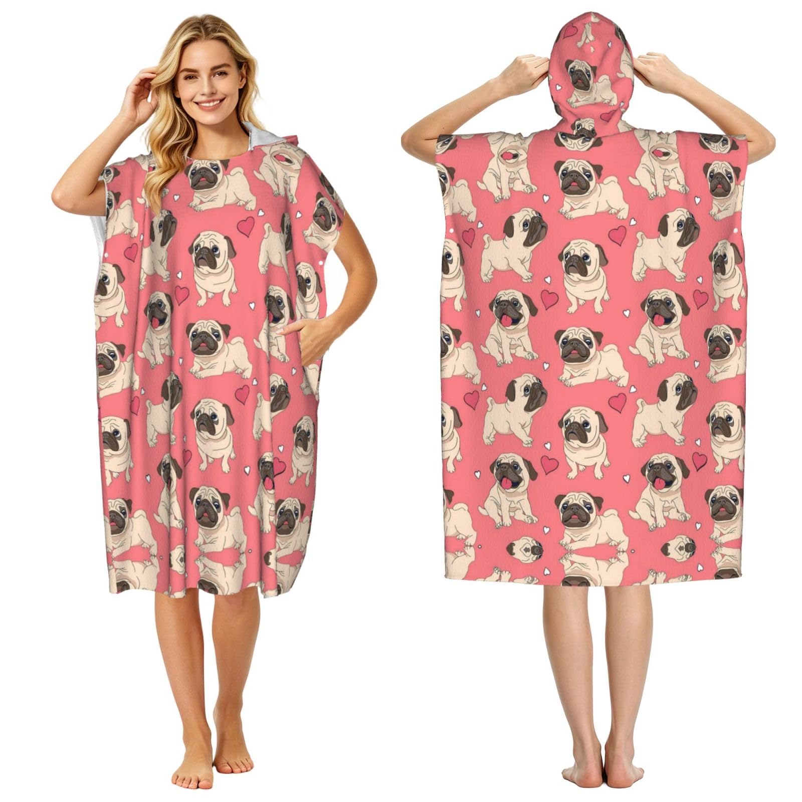 Poncho serviette carlin adulte cadeau idéal été et surf