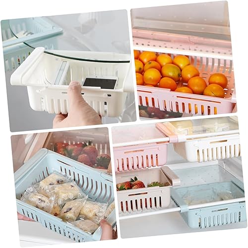 Miniatura 4 de Cabilock Estante de almacenamiento de plástico de 4 piezas, organizador ligero para refrigerador, caja de almacenamiento de alimentos para