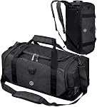Bosidu Sac de gym pour hommes & Femmes imperméable Sac de sport Voyage Sacs en duffel avec poche humide & Compartiment de chaussures 40L (Noir)