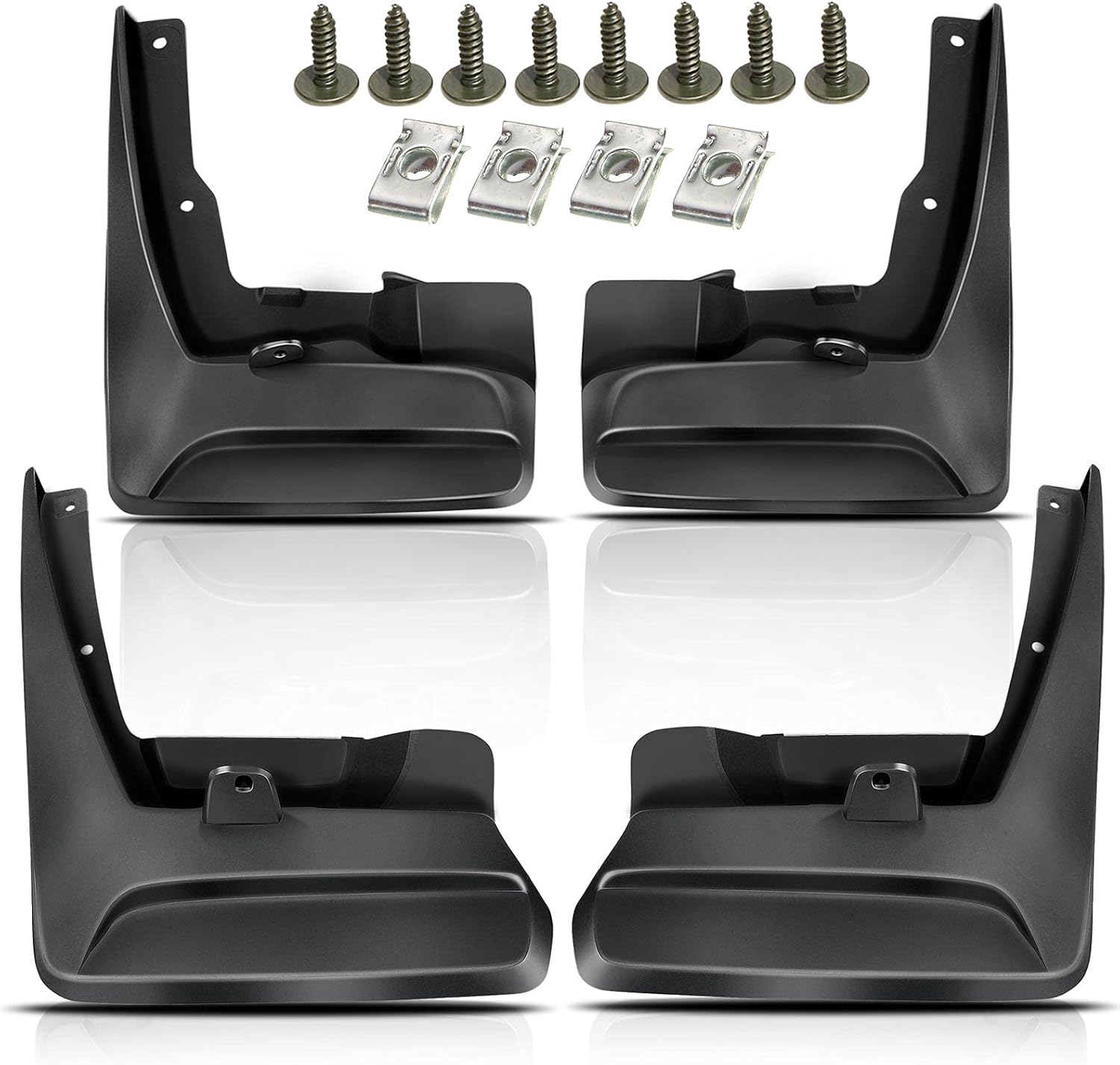 YHTAUTO Set of 4 Mud Flaps Splash Guards Accessories Replacement for Toyota Sienna 2011 2012 2013 2014 2015 2016 2017, Not Fit for SE Model, Front and Rear LH RH, Black