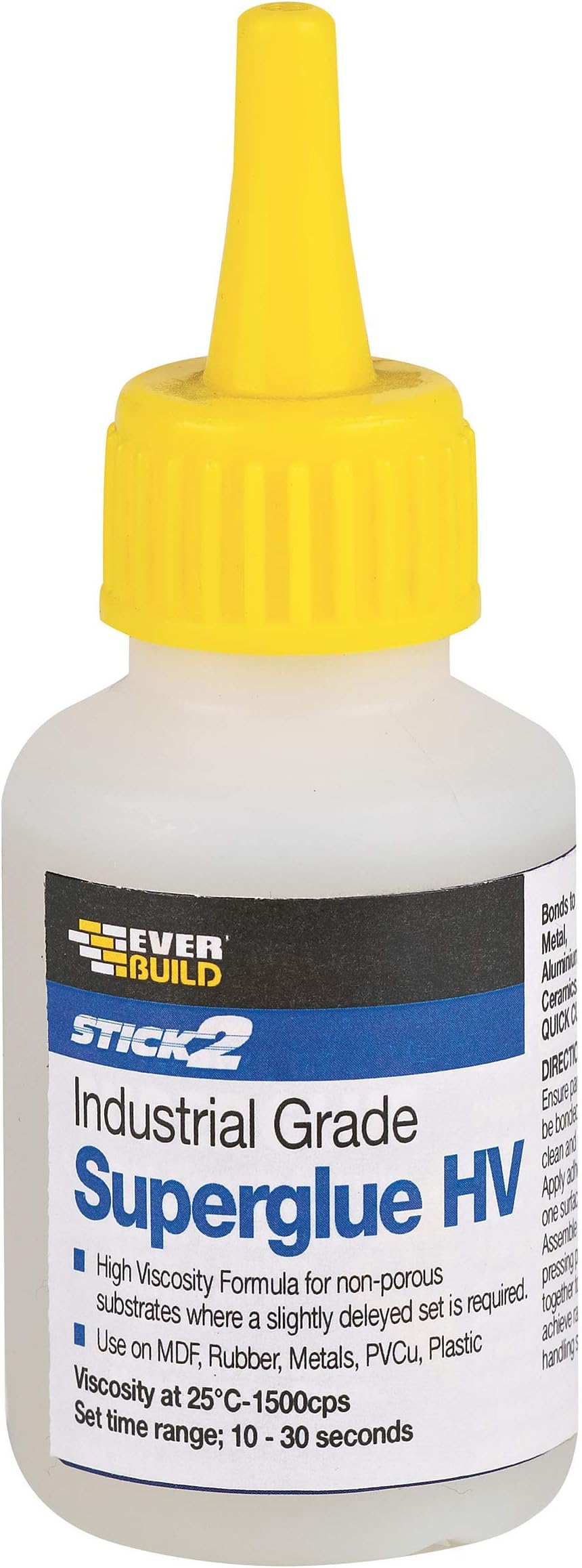 Stick2 Superglue High Viscosity – Suitable for DIY & Professional Projects – Industrial Grade – High Strength – Rapid Setting – Clear – 50g