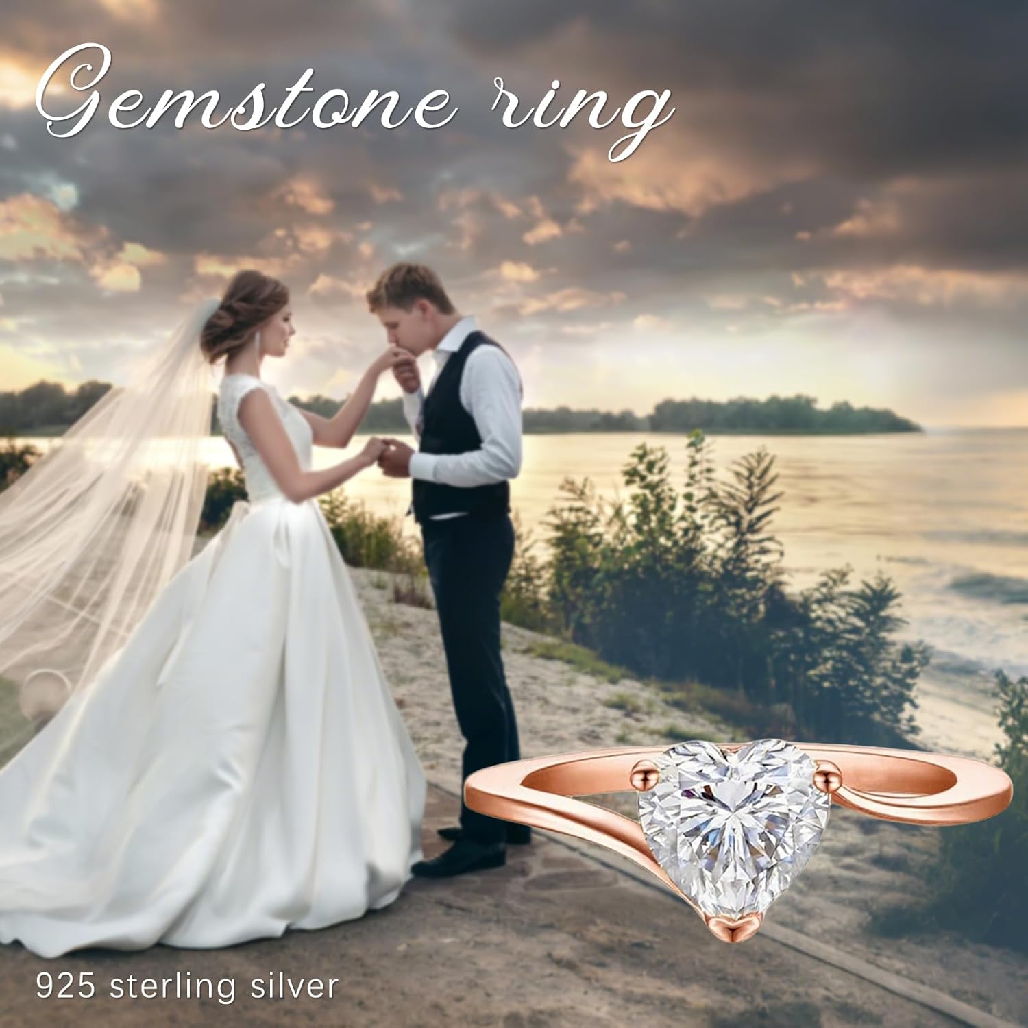1-4 Carat Heart Cut Moissanite Engagement Ring, D Color VVS1, 10K, 14K, 18K White/Rose/Yellow Gold Solitaire Halo Moissianite Wedding Ring, Promise Anniversary Ring for Women and Wife