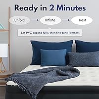 Vista 5 de King Koil Colchón de aire acolchado suave con pillow top tamaño completo con bomba integrada para el hogar, campamento e invitados, cama de aire