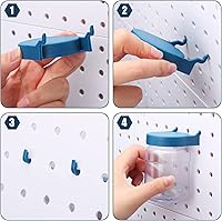 Vista 7 de Unittype 20 Set Pegboard Organizer Accessories Peg Boards Jars with Lids Plastic Pegboards Bins Storage Containers Clear Peg Board Wall Organizer