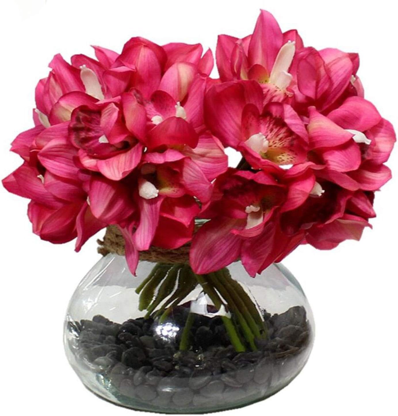 24 Stems Real Touch Cymbidiums Orchid Bundle (Magenta)