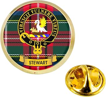 Stewart Scottish Clan Crest Lapel Pin Badge in Gold Colour Product Of Scotland