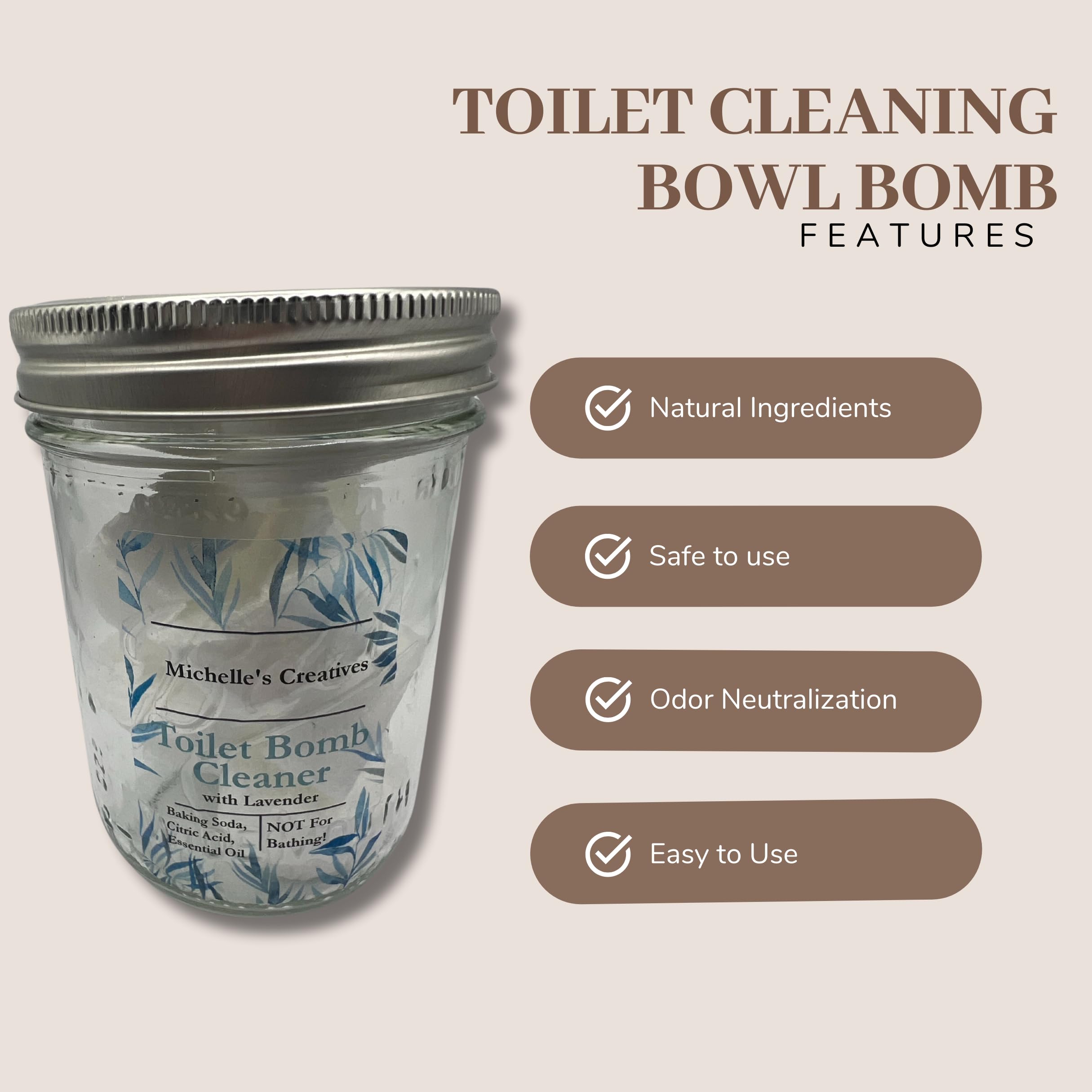 Michelle's Creatives Toilet Cleaning Bombs with Lavender Scent