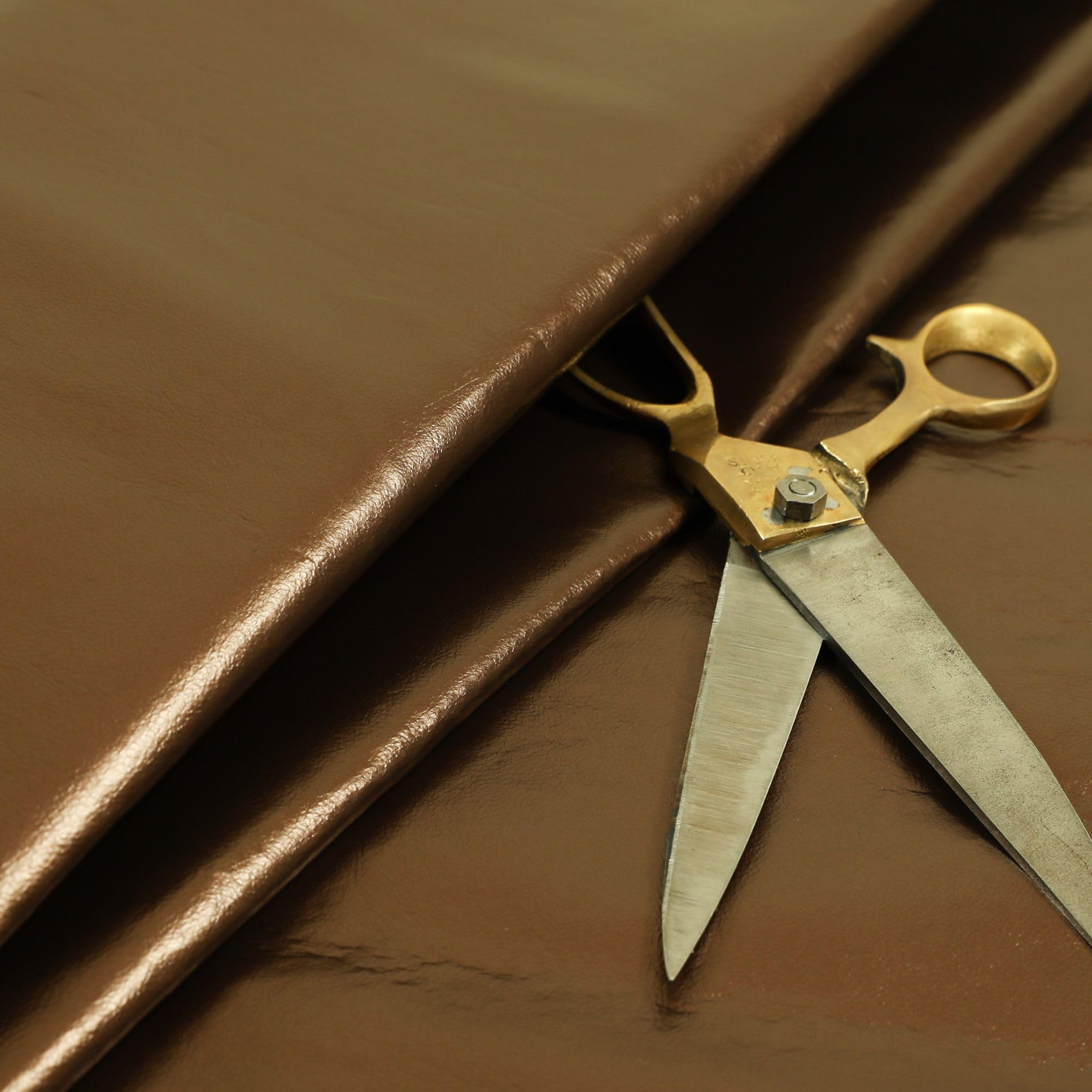 Redbrick Mill Fabrics Soft Sheen Vinyl Bronze Faux Leather Upholstery Fabric Perfect for Furnishing, 135cm Width (Per Metre)