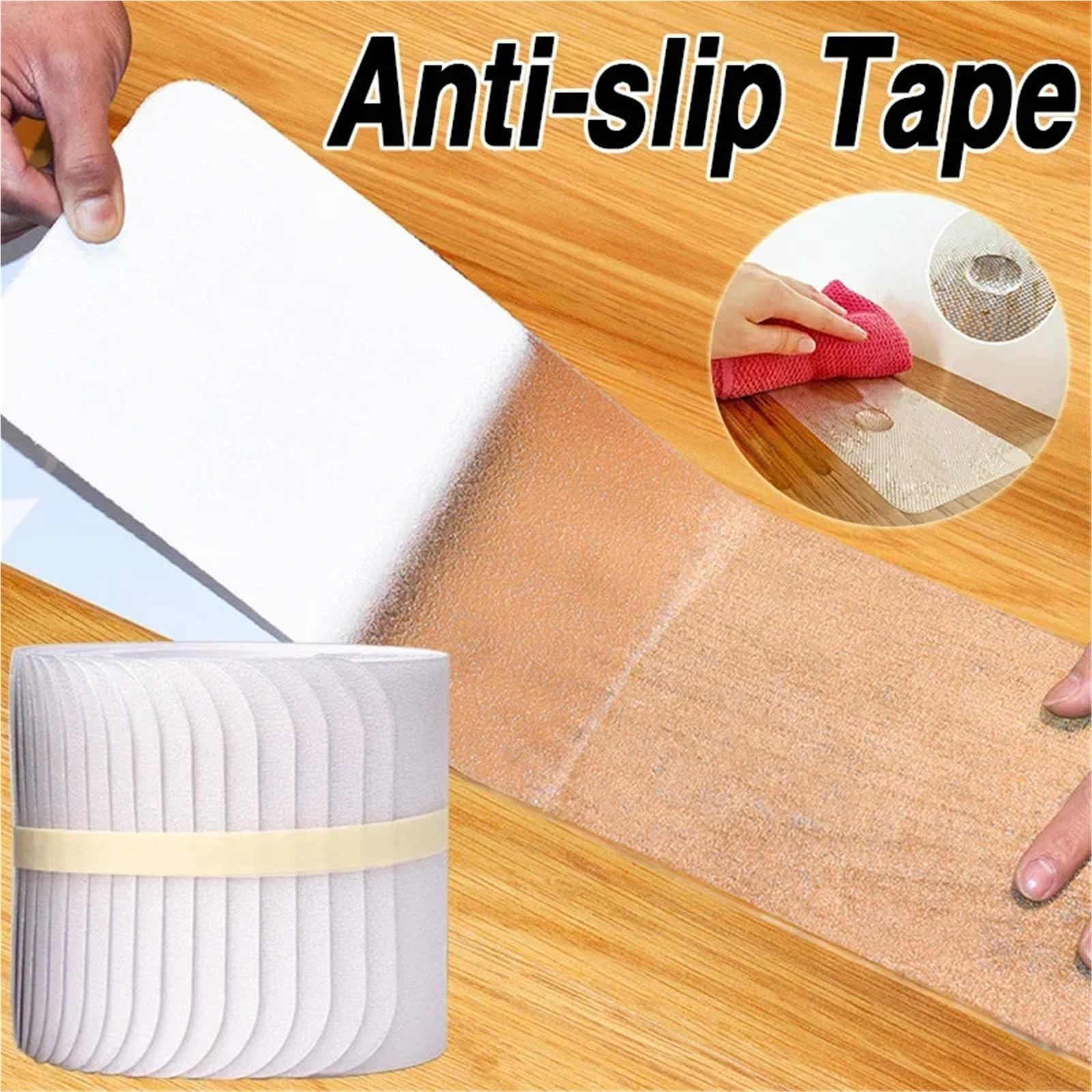 Cinta Antideslizante Cinta Antideslizante Transparente for Suelo de bañera, baño, Alfombra, escalones de Escalera, Cinta Suave e Impermeable.(Clear 30pcs)