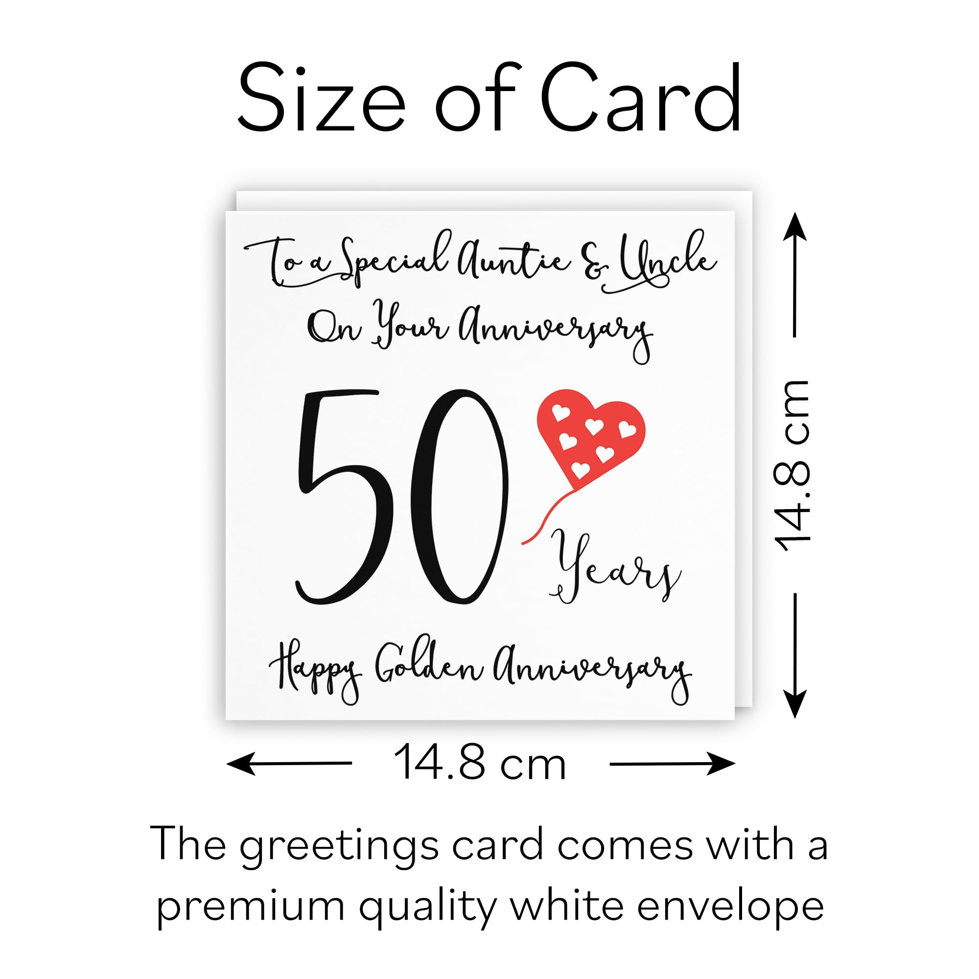 Hunts England, Auntie And Uncle 50th Anniversary Card, To A Wonderful Auntie & Uncle On Your Anniversary, 50 Years - Image 4